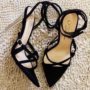 Olivia Jaymes Pointy Toe Ankle Strap High Heels Sandals